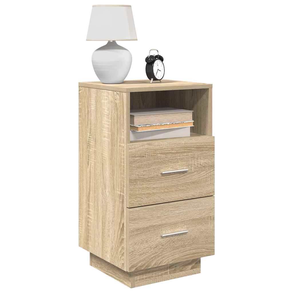Sängbord 2 St Med 2 Lådor Sonoma-Ek 36X36X68 Cm