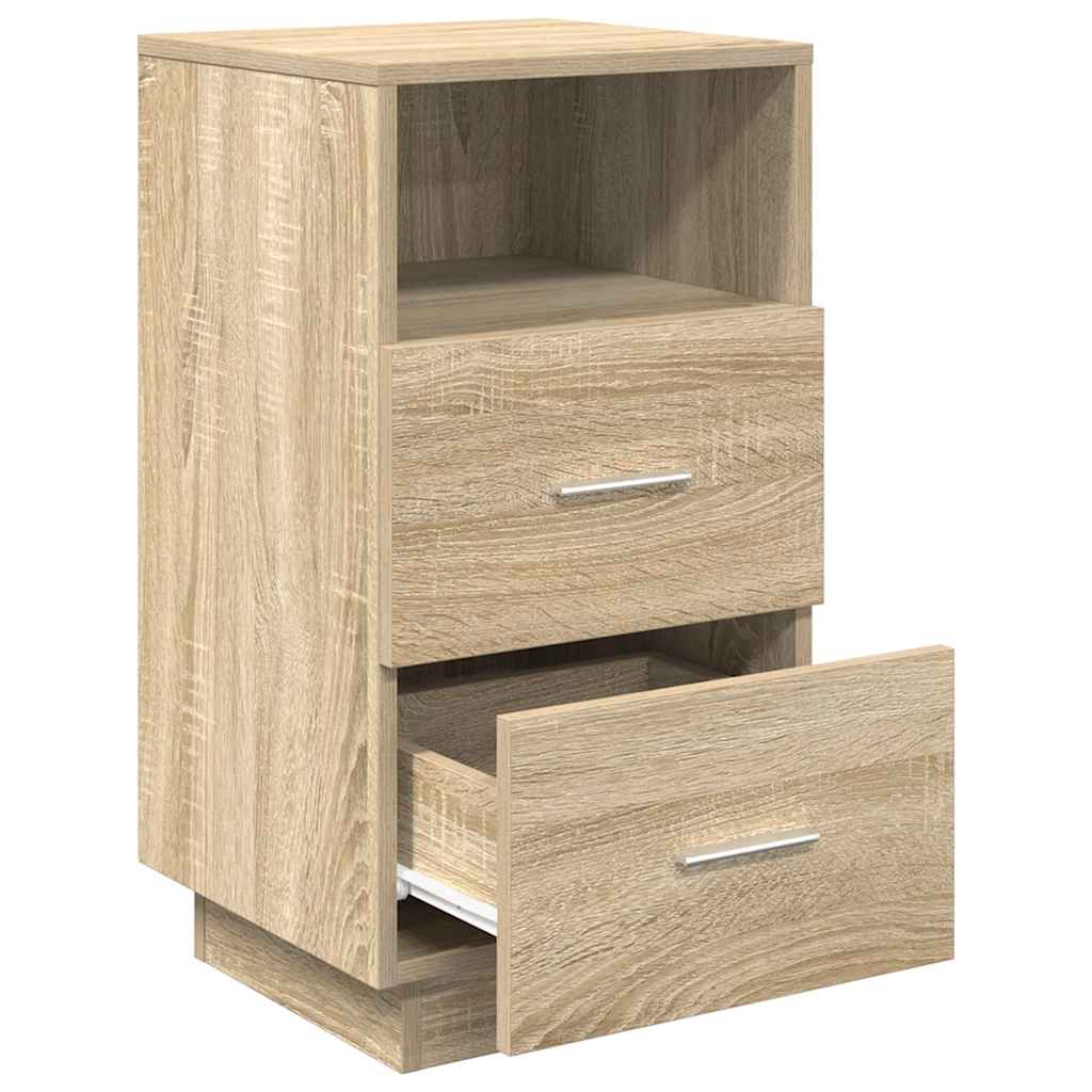 Sängbord 2 St Med 2 Lådor Sonoma-Ek 36X36X68 Cm