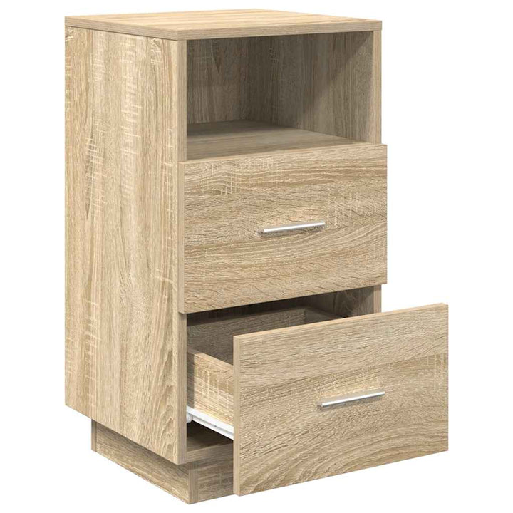 Sängbord 2 St Med 2 Lådor Sonoma-Ek 36X36X68 Cm