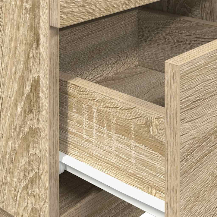 Sängbord 2 St Med 2 Lådor Sonoma-Ek 36X36X68 Cm