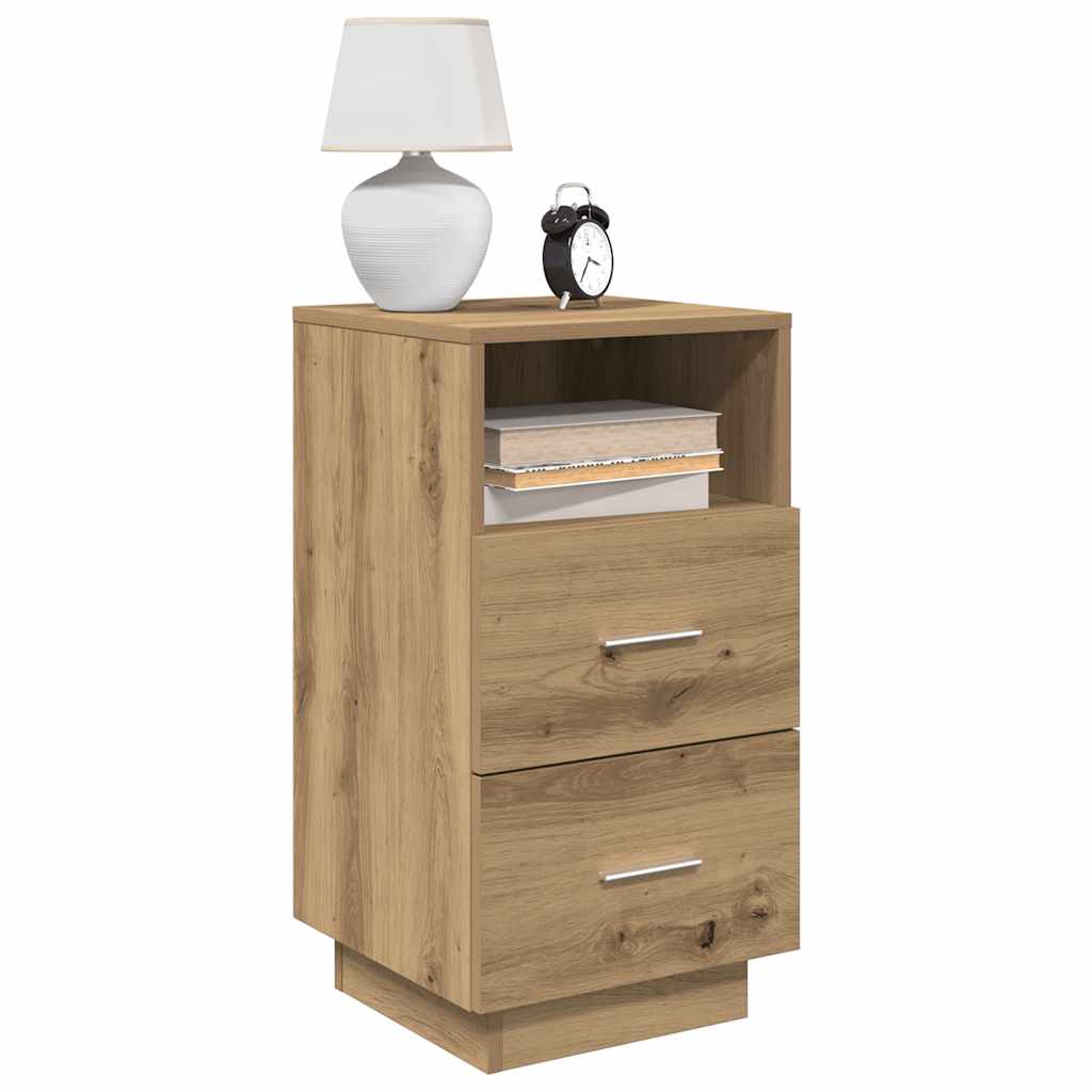 Sängbord 2 St Med 2 Lådor Sonoma-Ek 36X36X68 Cm