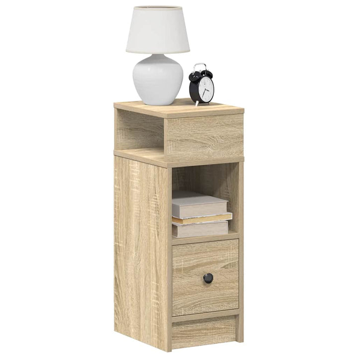 Sängbord 2 St Med Låda Åldrat Trä 25X31X66 Cm