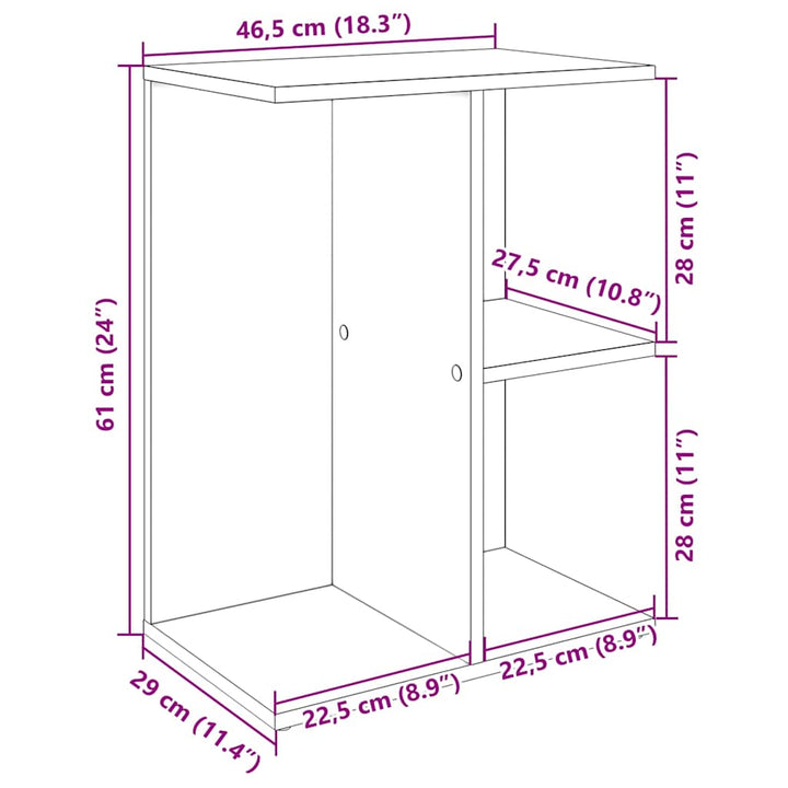 Sängbord 2 St 46,5X29X61 Cm Konstruerat Trä