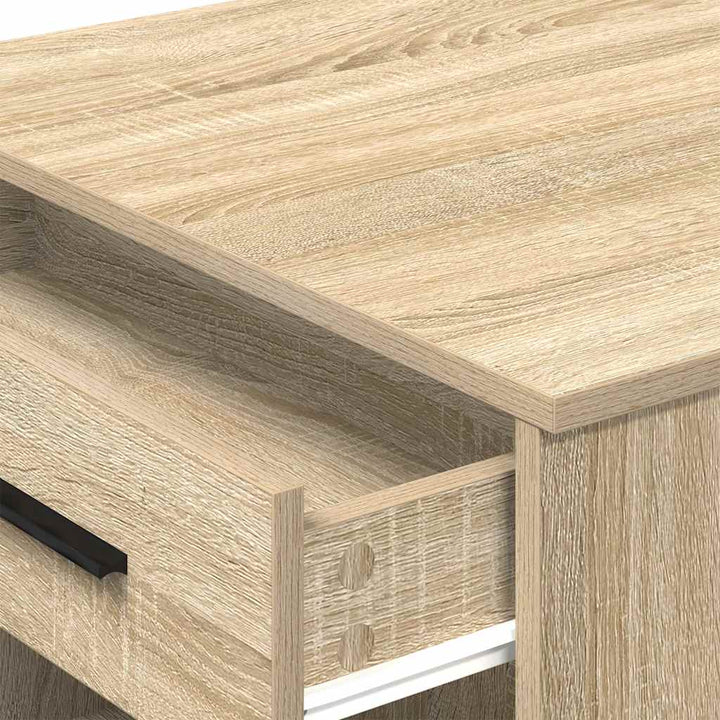 Skrivbord Med Låda Och Hylla Sonoma-Ek Konstruerat Trä