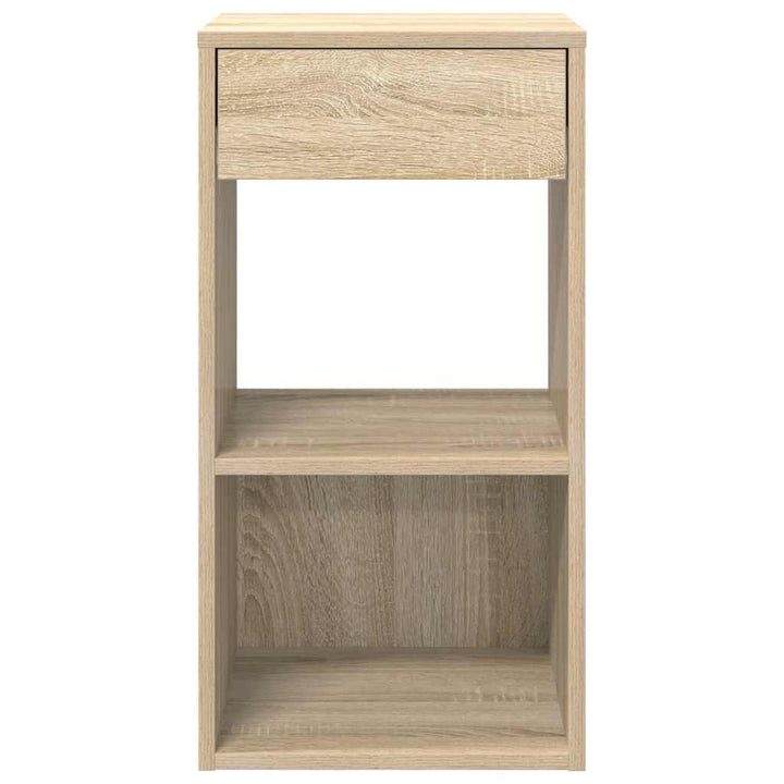 Sängbord 2 St Med Låda Sonoma-Ek 35X34X66,5 Cm