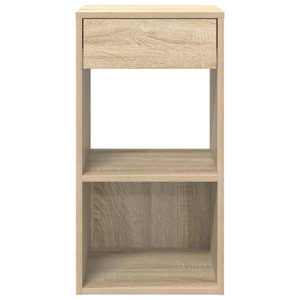 Sängbord 2 St Med Låda Sonoma-Ek 35X34X66,5 Cm