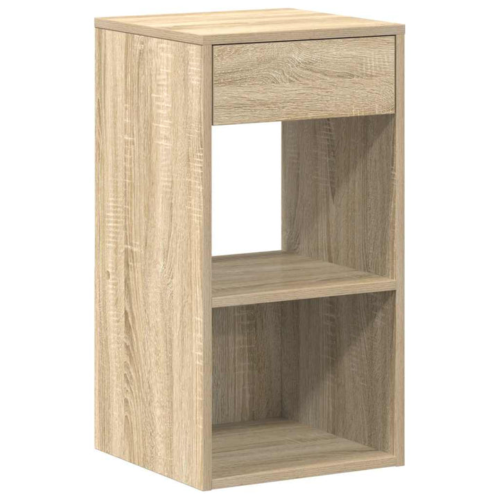 Sängbord 2 St Med Låda Sonoma-Ek 35X34X66,5 Cm