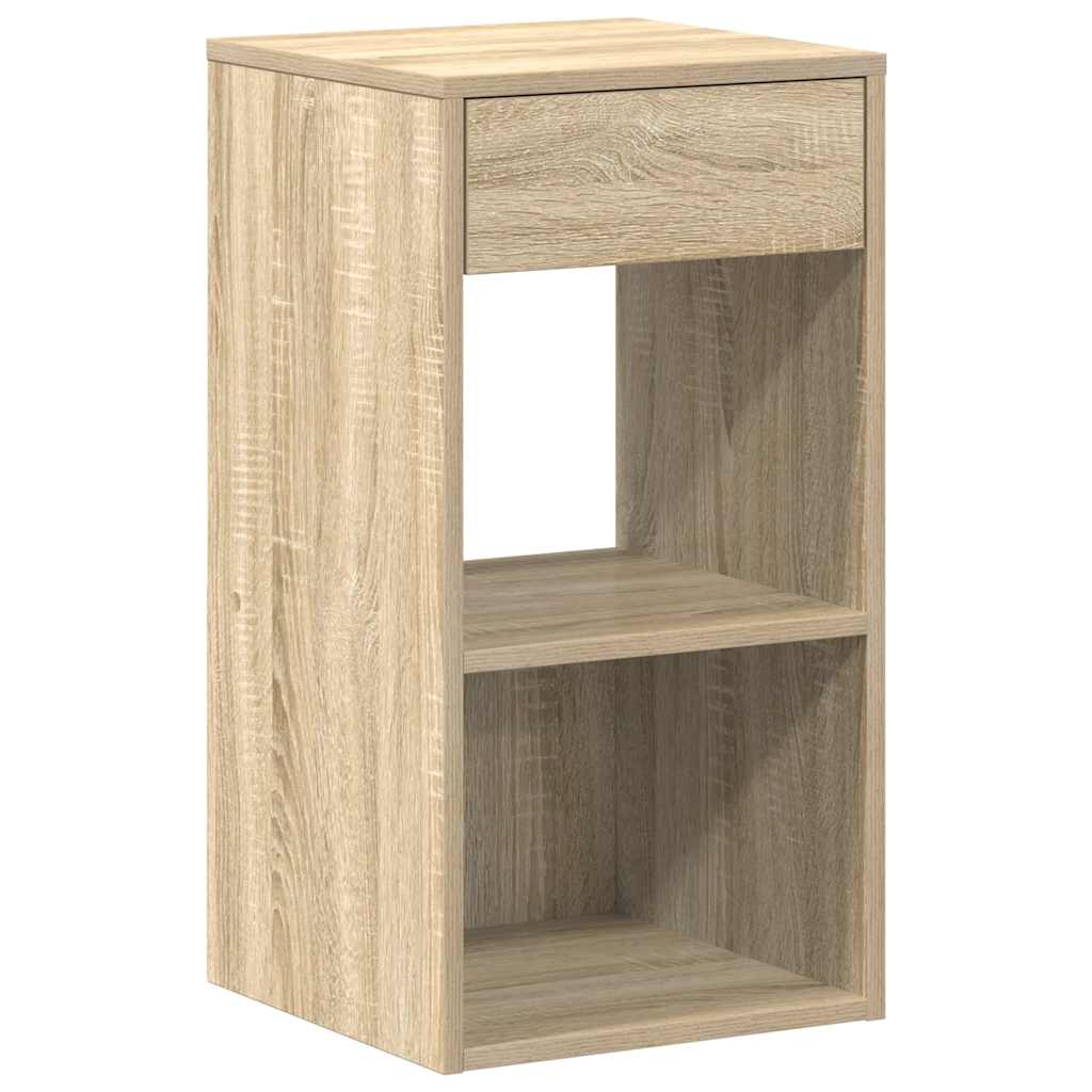 Sängbord 2 St Med Låda Sonoma-Ek 35X34X66,5 Cm