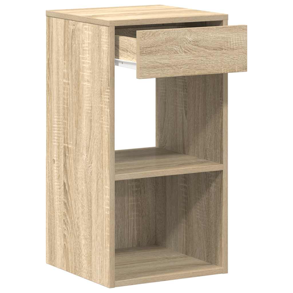 Sängbord 2 St Med Låda Sonoma-Ek 35X34X66,5 Cm