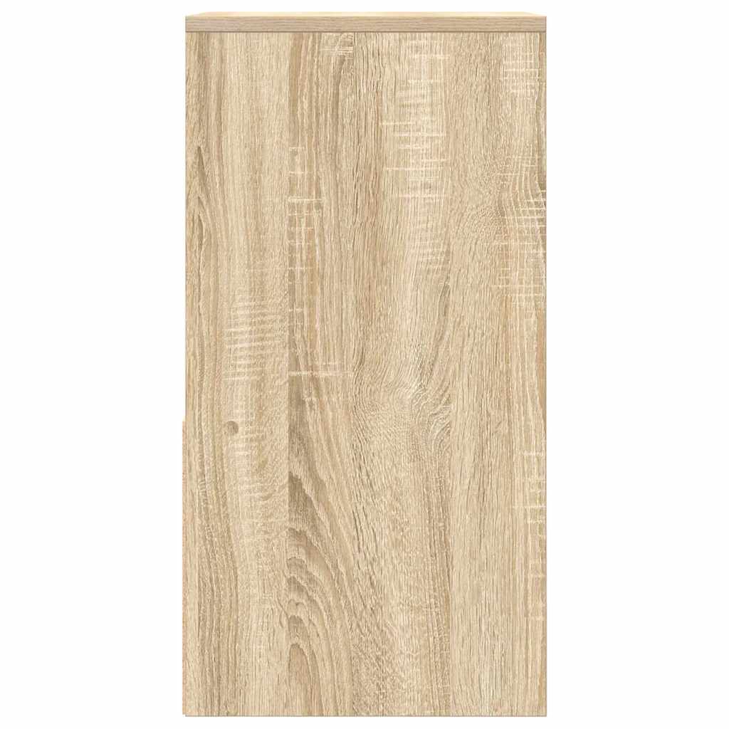 Sängbord 2 St Med Låda Sonoma-Ek 35X34X66,5 Cm