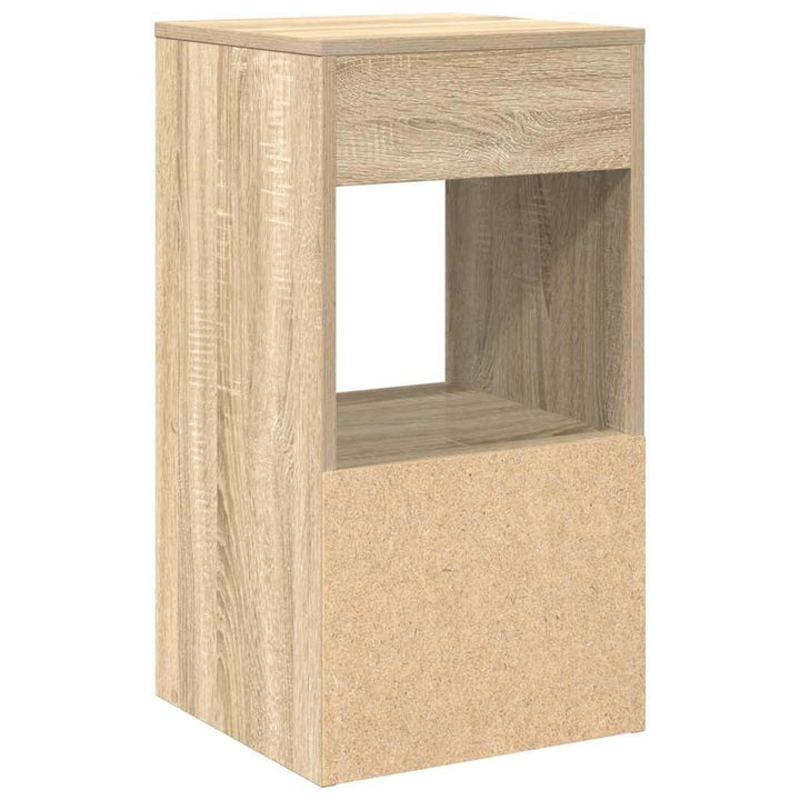 Sängbord 2 St Med Låda Sonoma-Ek 35X34X66,5 Cm