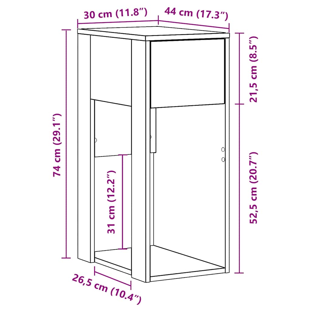 Datorstativ Med Låda 30X44X74 Cm