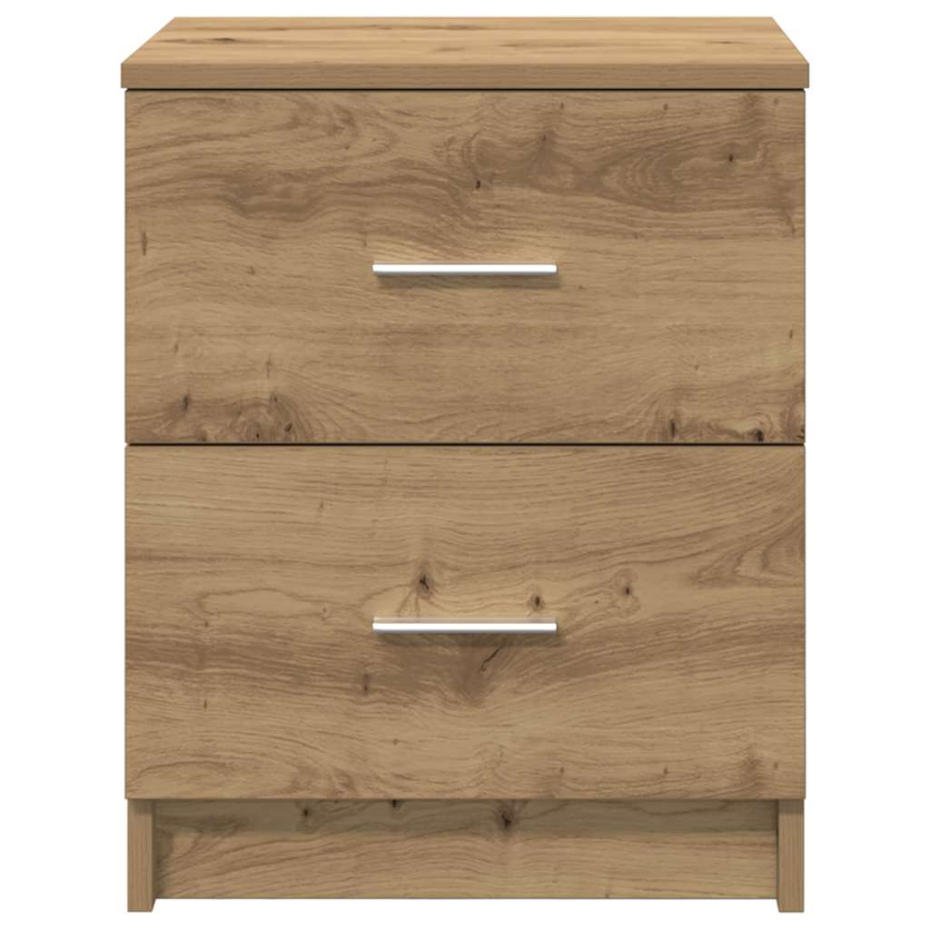 Sängbord 2 St Med 2 Lådor Hantverksmässig Ek 40X36X50 Cm