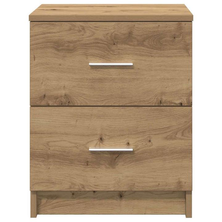 Sängbord 2 St Med 2 Lådor Hantverksmässig Ek 40X36X50 Cm