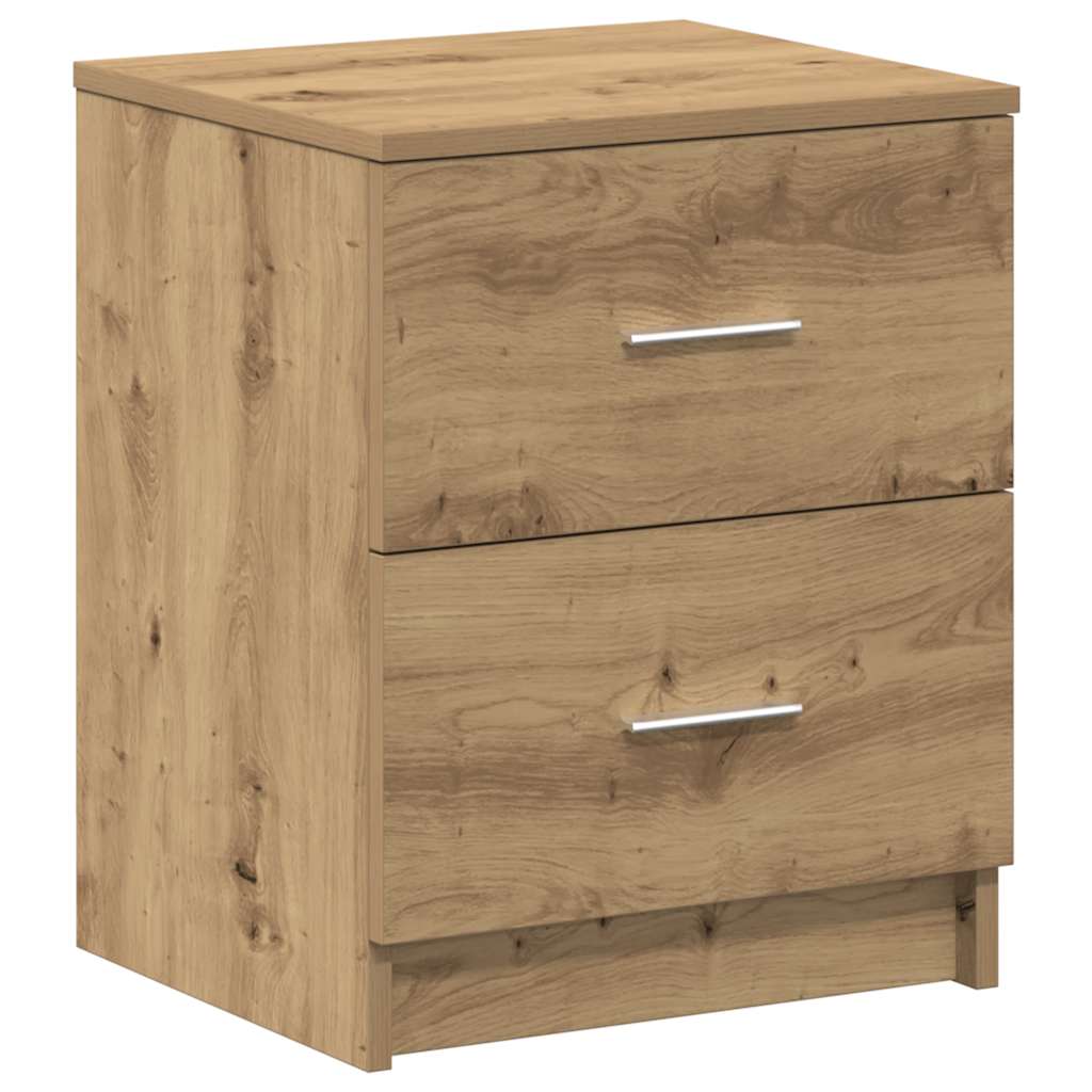 Sängbord 2 St Med 2 Lådor Hantverksmässig Ek 40X36X50 Cm