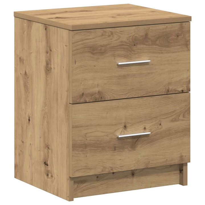 Sängbord 2 St Med 2 Lådor Hantverksmässig Ek 40X36X50 Cm