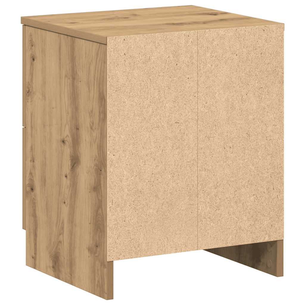Sängbord 2 St Med 2 Lådor Hantverksmässig Ek 40X36X50 Cm