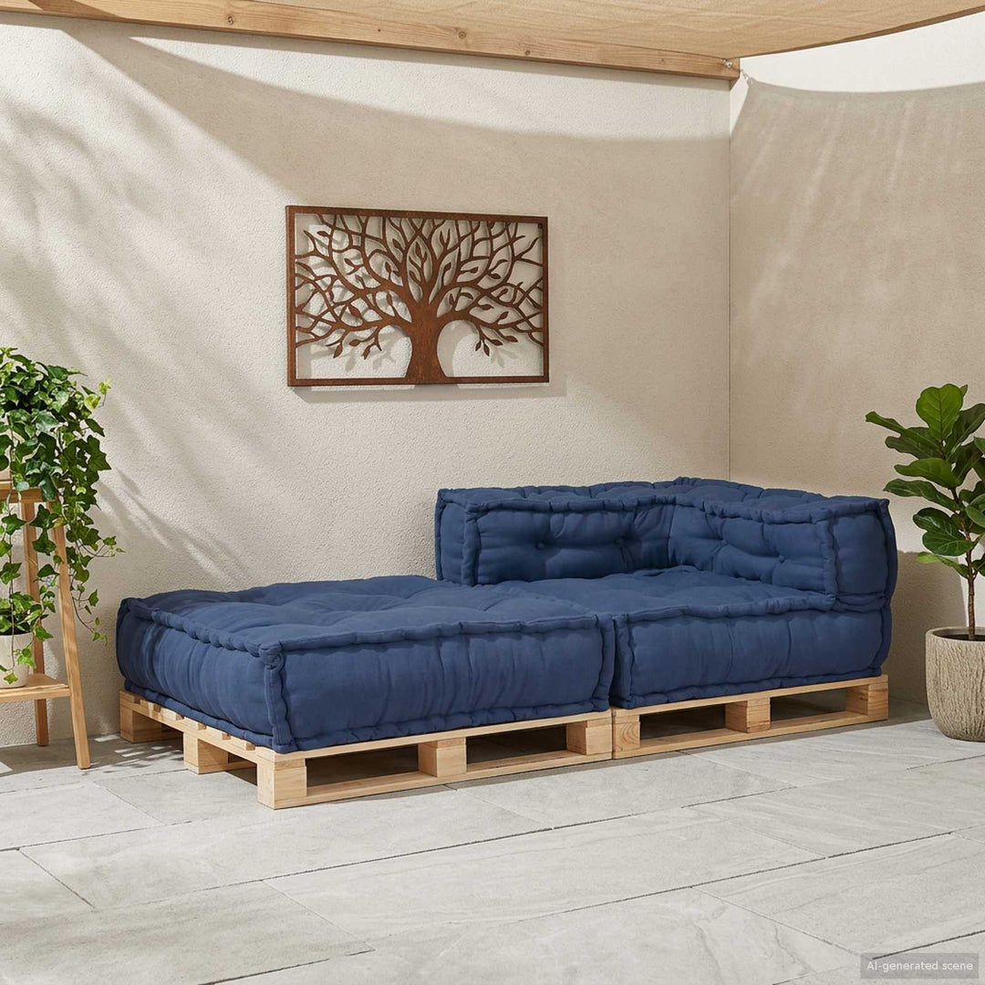 Modulsofa Enhet Tyg Indigo 70 X 70 X 56 Cm