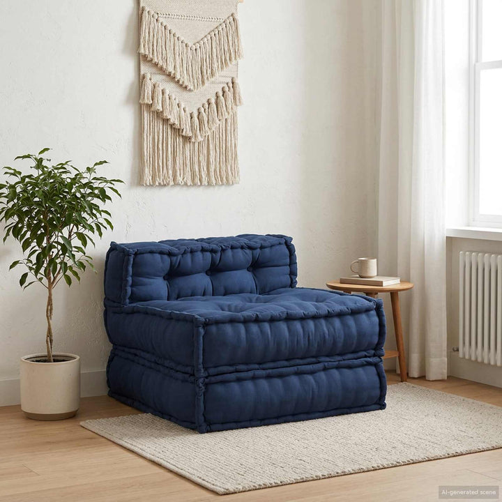 Modulsofa Enhet Tyg Indigo 70 X 70 X 56 Cm