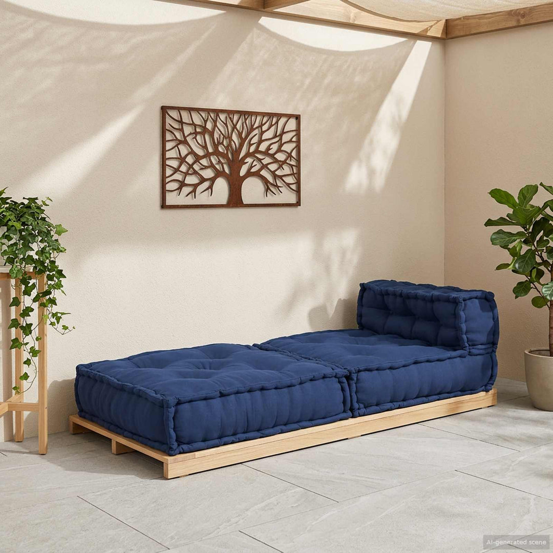 Modulsofa Enhet Tyg Indigo 70 X 70 X 56 Cm