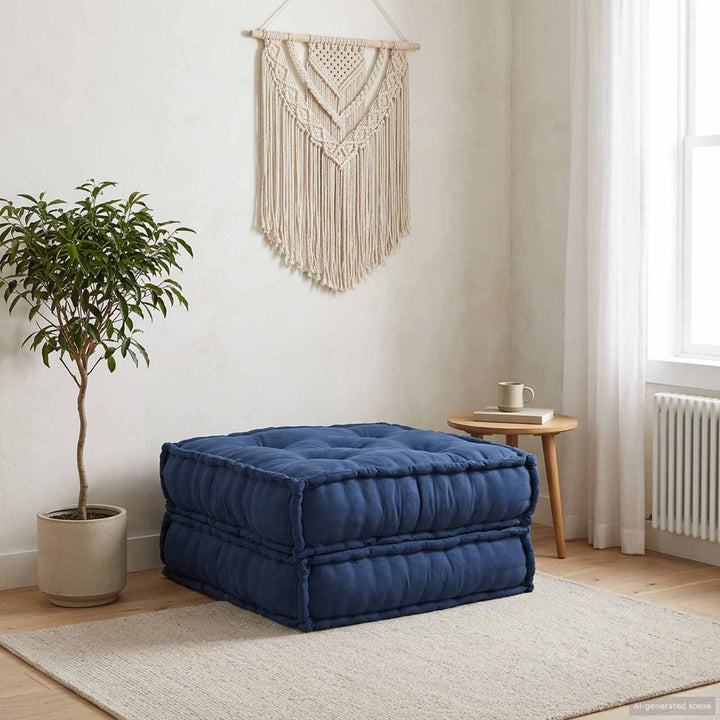 Modulsofa Enhet Tyg Indigo 70 X 70 X 36 Cm