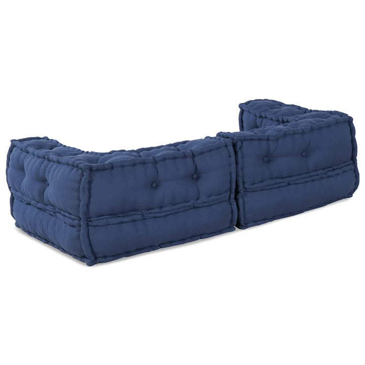 Modulsofa Enhet 3 St Tyg Indigo 140 X 70 X 36 Cm