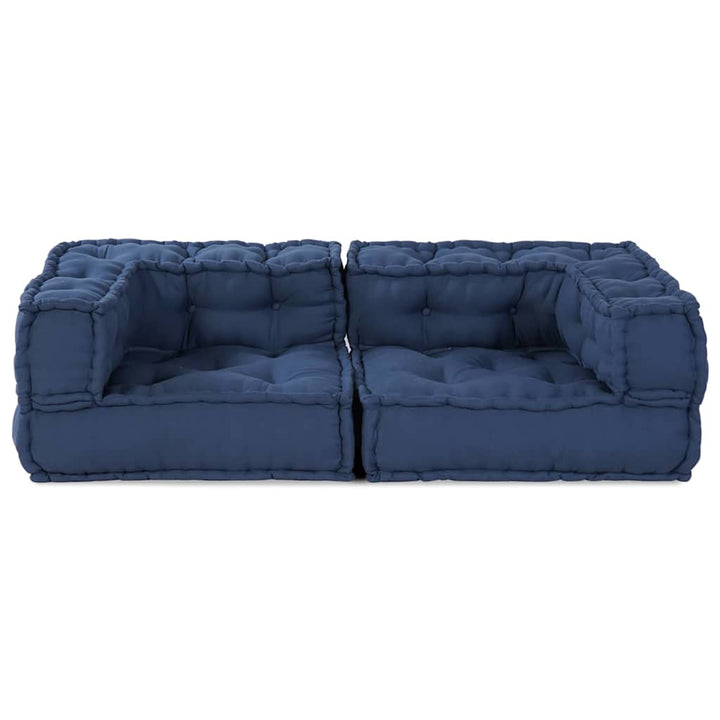 Modulsofa Enhet 3 St Tyg Indigo 140 X 70 X 36 Cm