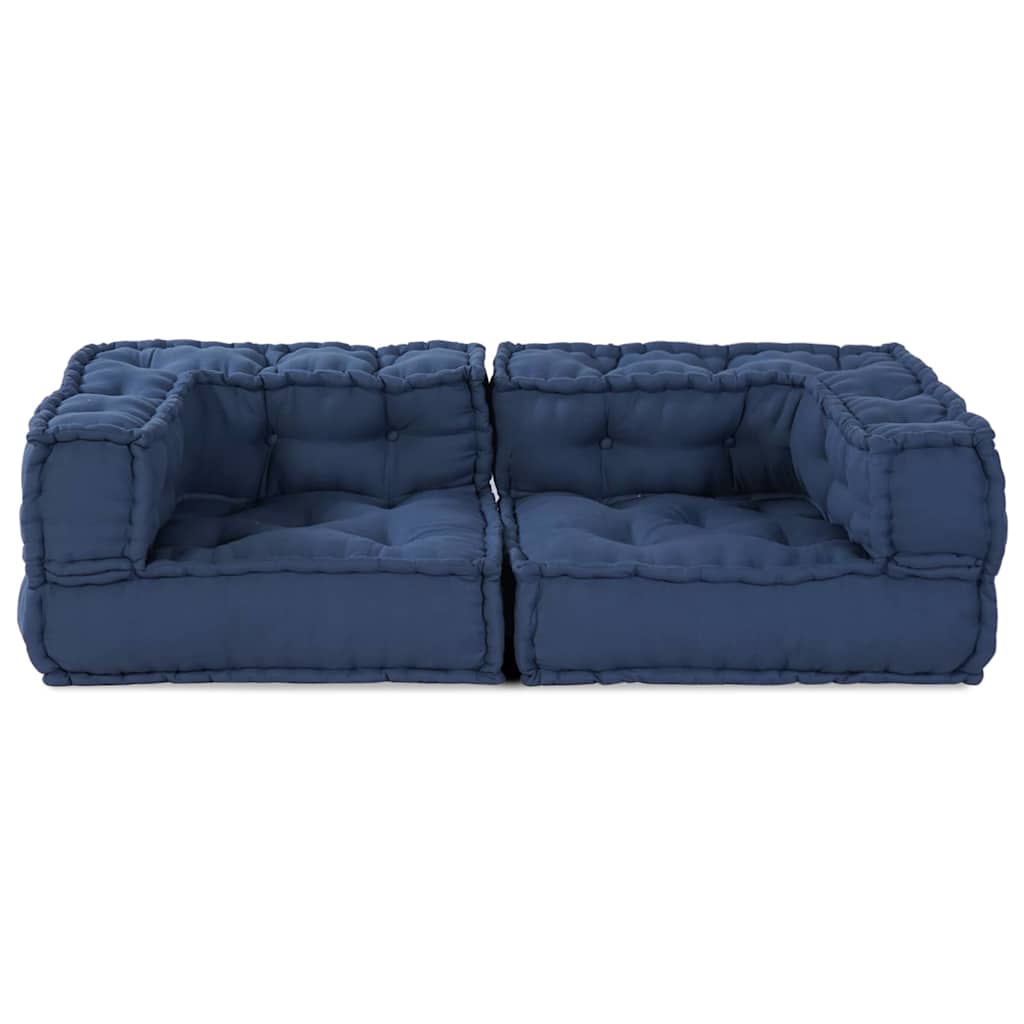Modulsofa Enhet 3 St Tyg Indigo 140 X 70 X 36 Cm