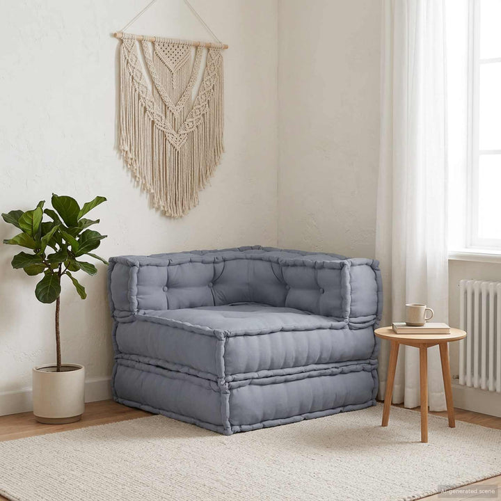 Modulsofa Enhet Tyg Grå 70 X 70 X 56 Cm