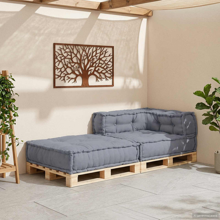 Modulsofa Enhet Tyg Grå 70 X 70 X 56 Cm