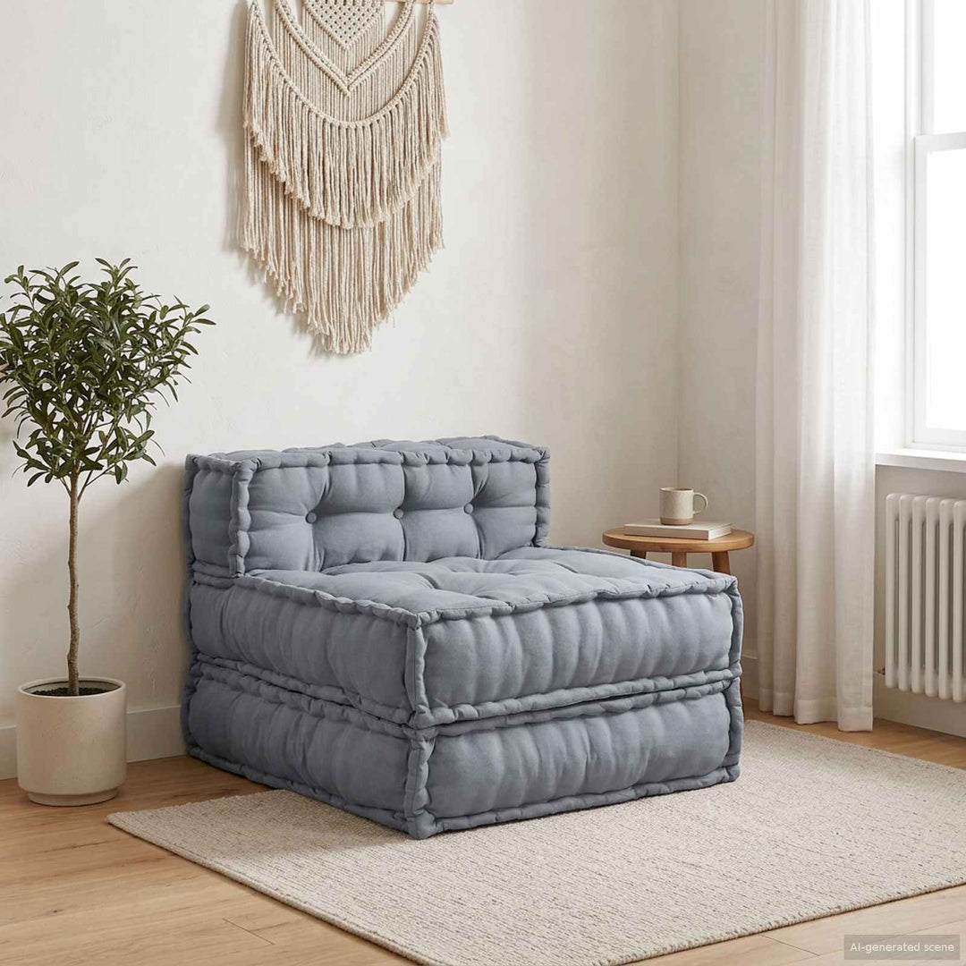 Modulsofa Enhet Tyg Grå 70 X 70 X 56 Cm