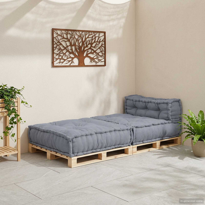 Modulsofa Enhet Tyg Grå 70 X 70 X 56 Cm