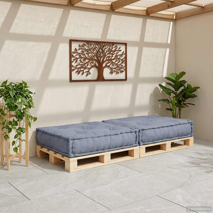 Modulsofa Enhet Tyg Grå 70 X 70 X 36 Cm