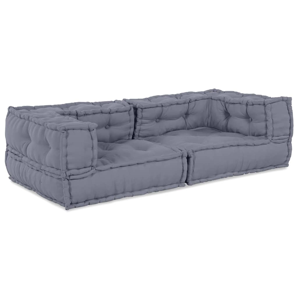 Modulsofa Enhet 3 St Tyg Grå 140 X 70 X 36 Cm