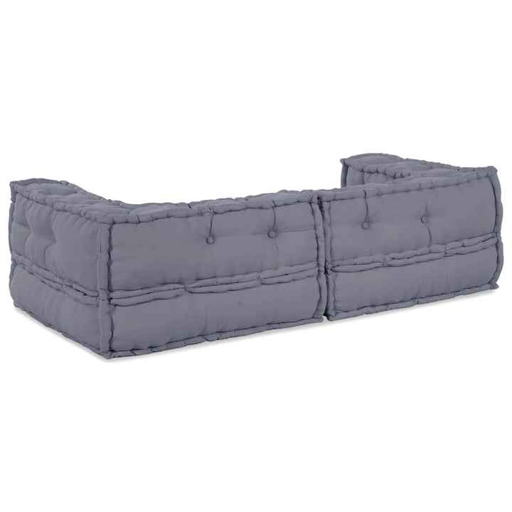 Modulsofa Enhet 3 St Tyg Grå 140 X 70 X 36 Cm