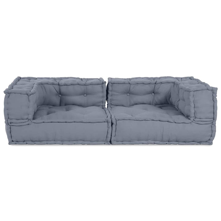 Modulsofa Enhet 3 St Tyg Grå 140 X 70 X 36 Cm