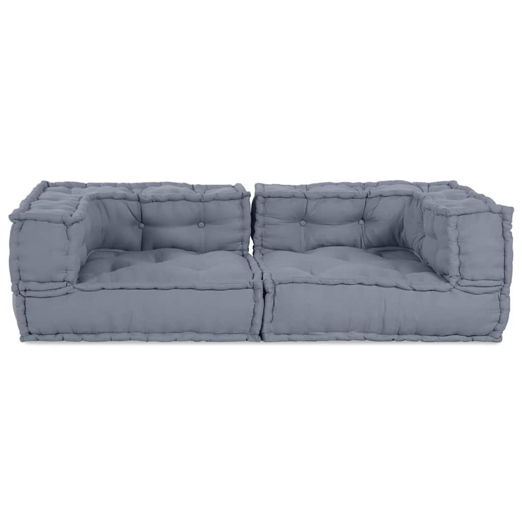 Modulsofa Enhet 3 St Tyg Grå 140 X 70 X 36 Cm