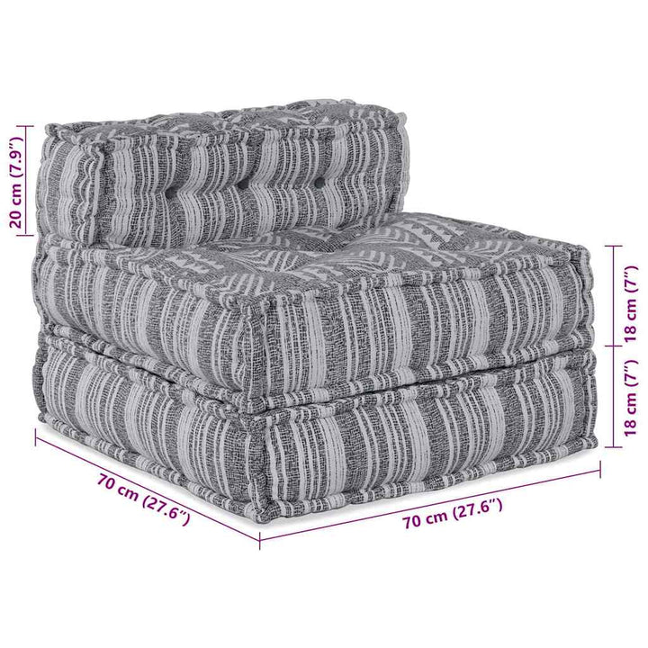 Modulsofa Enhet Grå Tryck 70 X 70 X 56 Cm Tyg