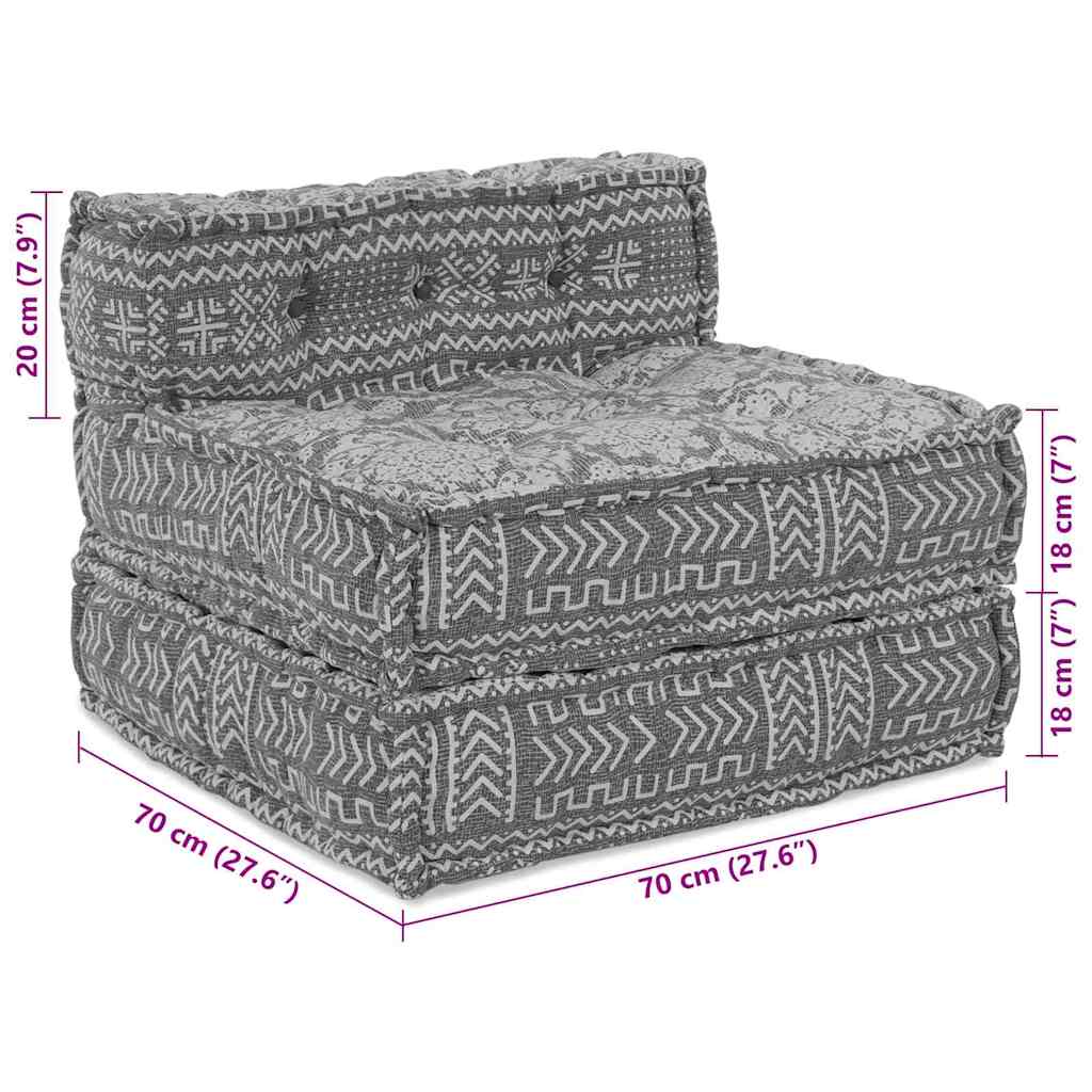 Modulsofa Enhet Ljusgrå 70 X 70 X 56 Cm Tyg