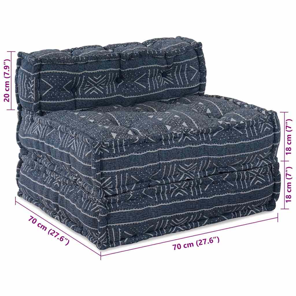 Modulsofa Enhet Indigo Tryck 70 X 70 X 56 Cm Tyg