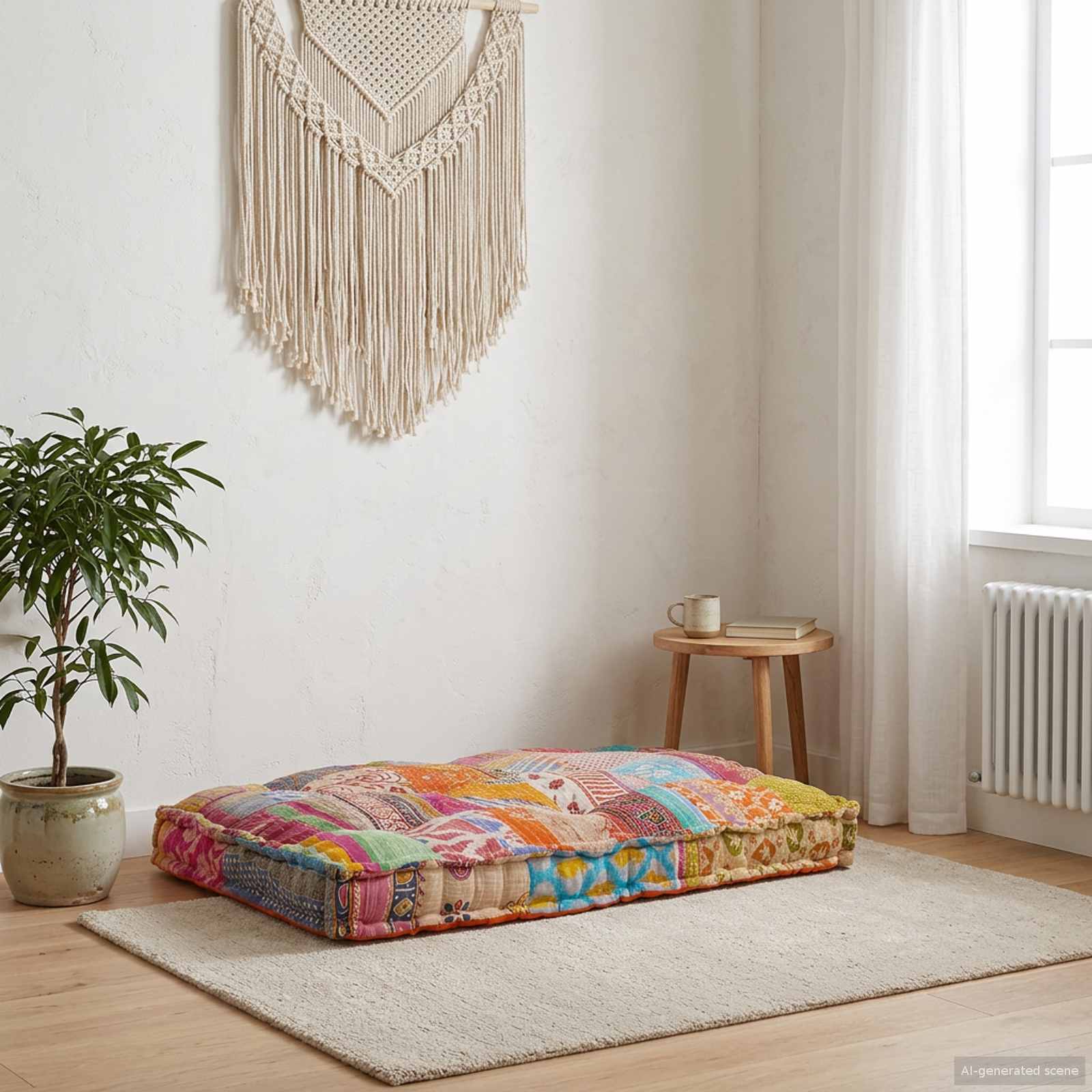 Pallettsoffa Kudde Flerfärgsdesign 120 X 80 X 12 Cm Tyg