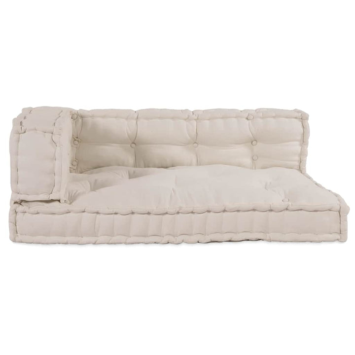 Pallettsoffa Kudde 3 Pcs Gräddvit 120 X 80 X 34 Cm Tyg