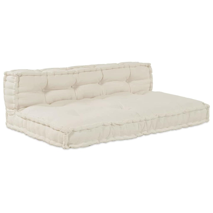 Pallettsoffa Kudde 2 Pcs Gräddvit 120 X 80 X 38 Cm Tyg