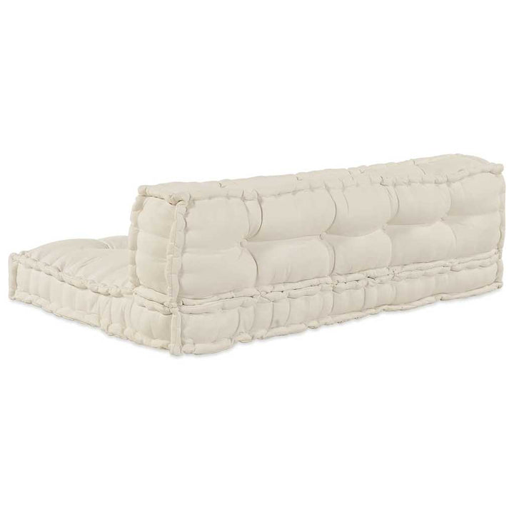 Pallettsoffa Kudde 2 Pcs Gräddvit 120 X 80 X 38 Cm Tyg