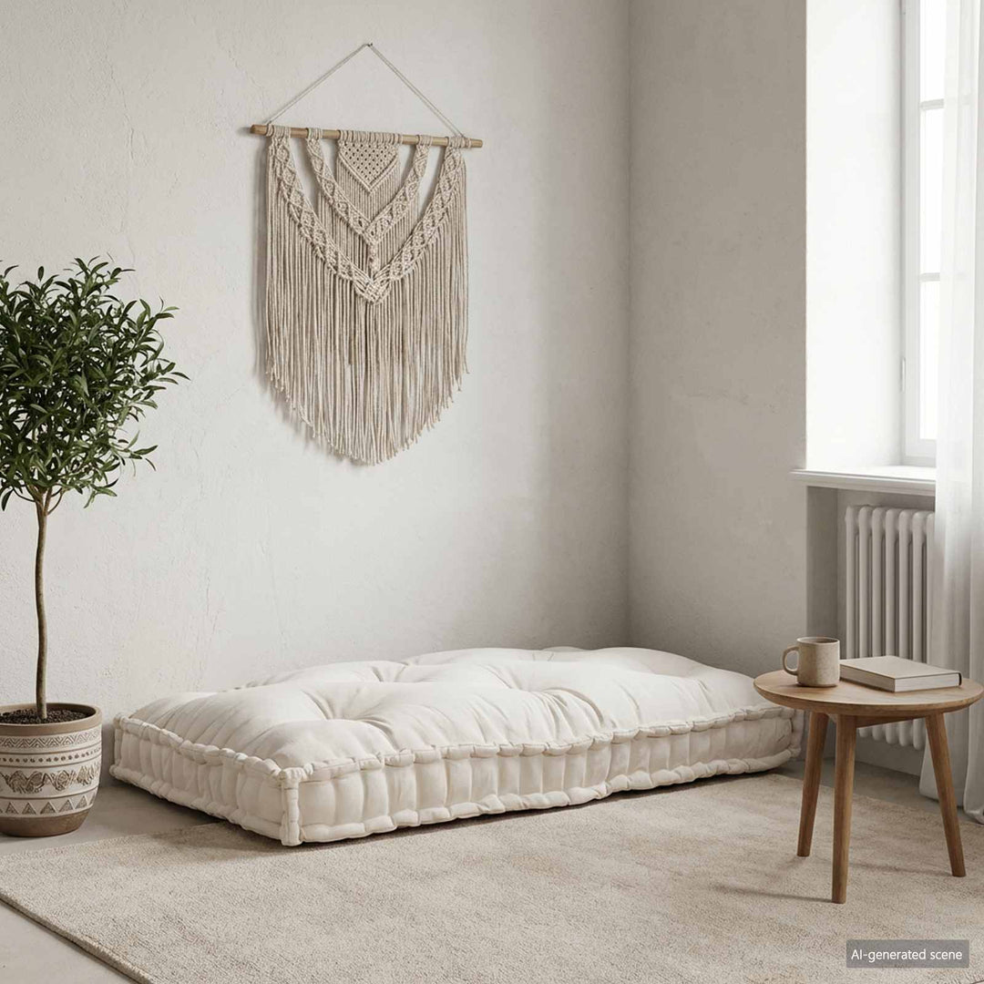 Pallettsoffa Kudde Gräddvit 120 X 80 X 12 Cm Tyg