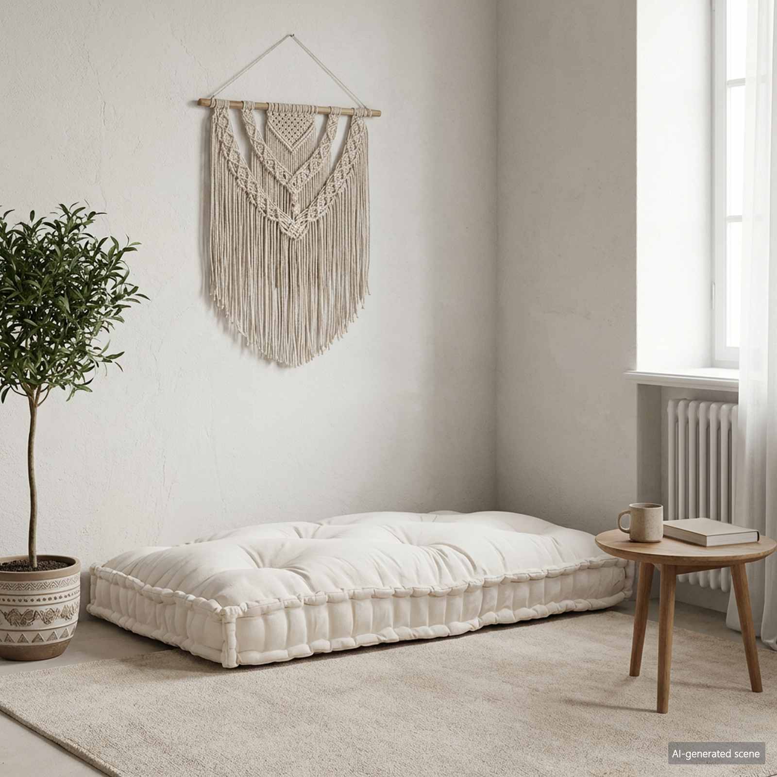 Pallettsoffa Kudde Gräddvit 120 X 80 X 12 Cm Tyg
