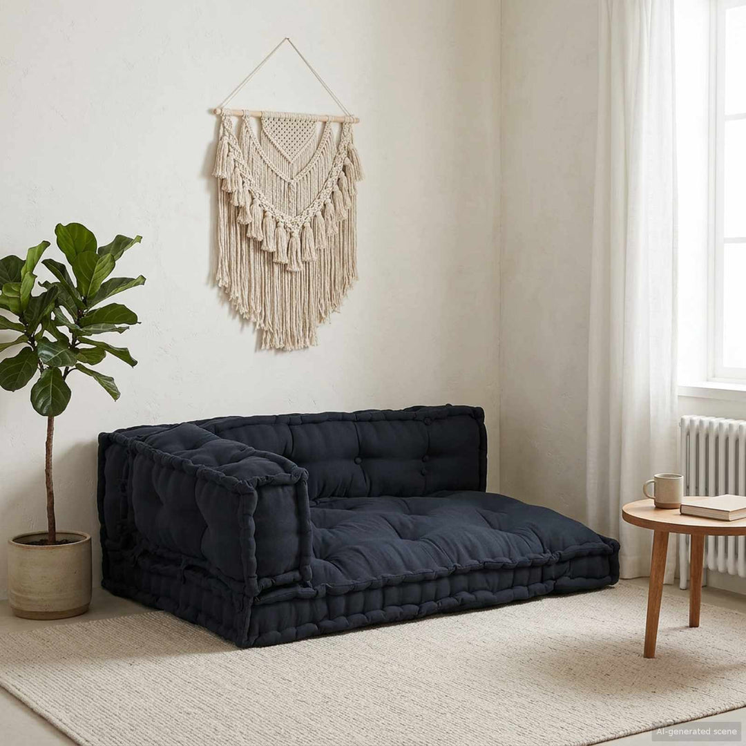 Pallettsoffa Kudde 3 Pcs Antracit 120 X 80 X 38 Cm Tyg