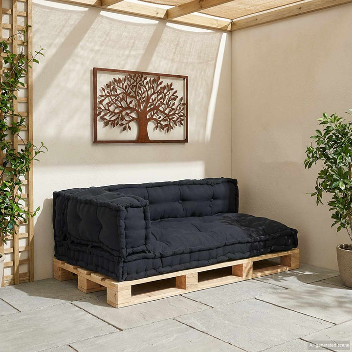 Pallettsoffa Kudde 3 Pcs Antracit 120 X 80 X 38 Cm Tyg