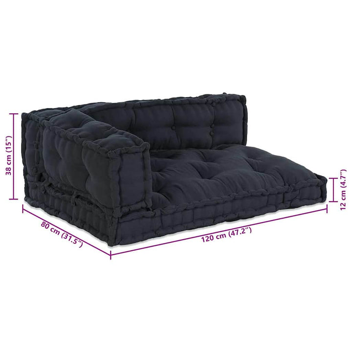Pallettsoffa Kudde 3 Pcs Antracit 120 X 80 X 38 Cm Tyg