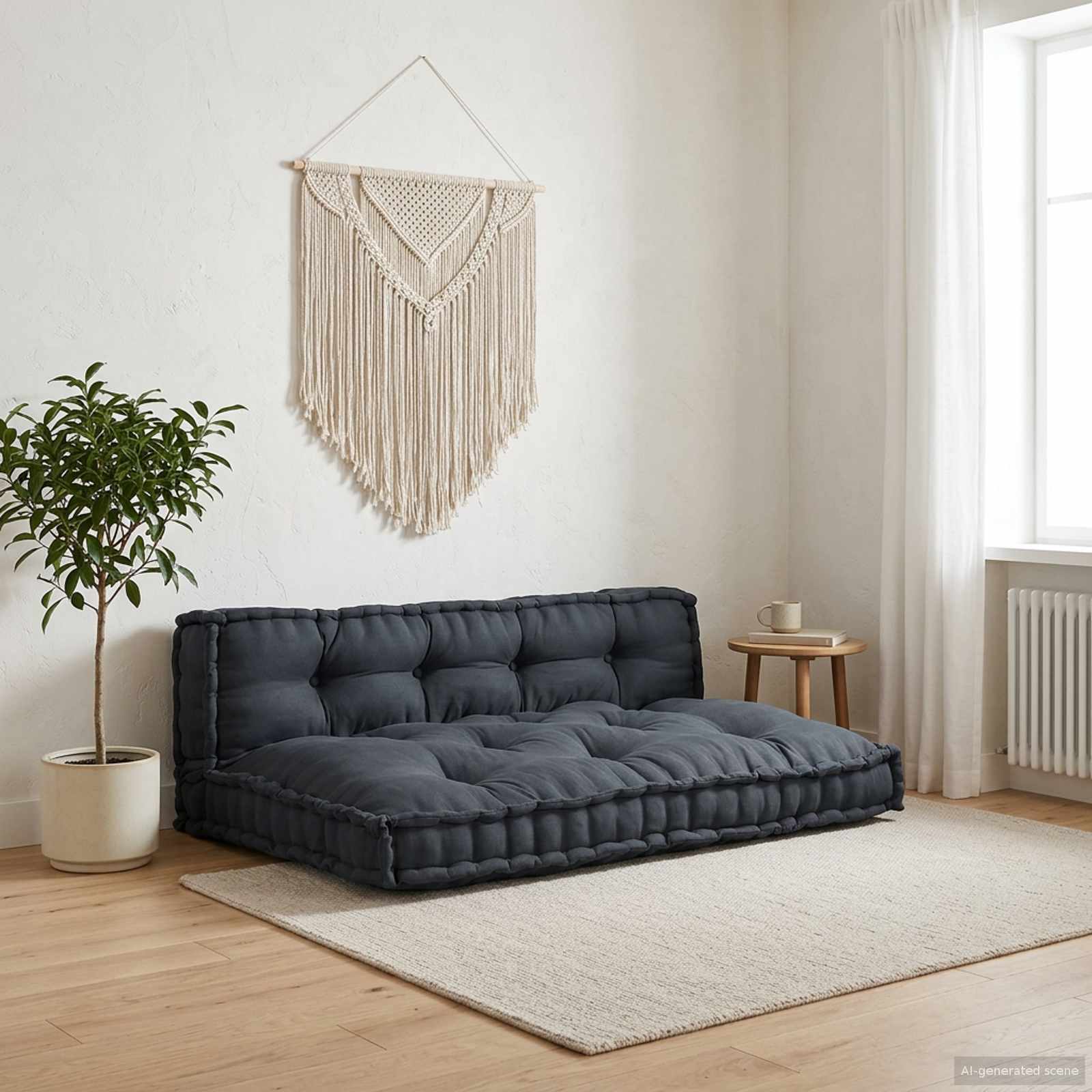 Pallettsoffa Kudde 2 Pcs Antracit 120 X 80 X 38 Cm Tyg